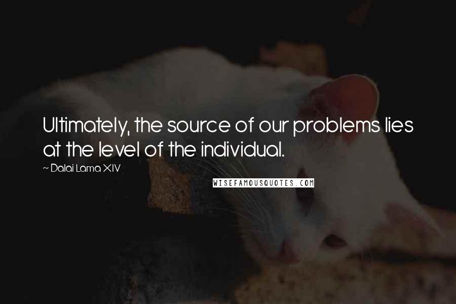 Dalai Lama XIV Quotes: Ultimately, the source of our problems lies at the level of the individual.