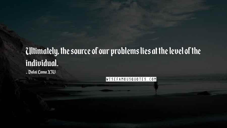 Dalai Lama XIV Quotes: Ultimately, the source of our problems lies at the level of the individual.