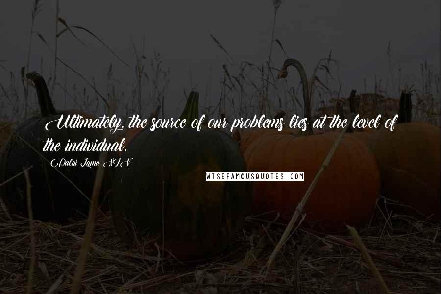 Dalai Lama XIV Quotes: Ultimately, the source of our problems lies at the level of the individual.