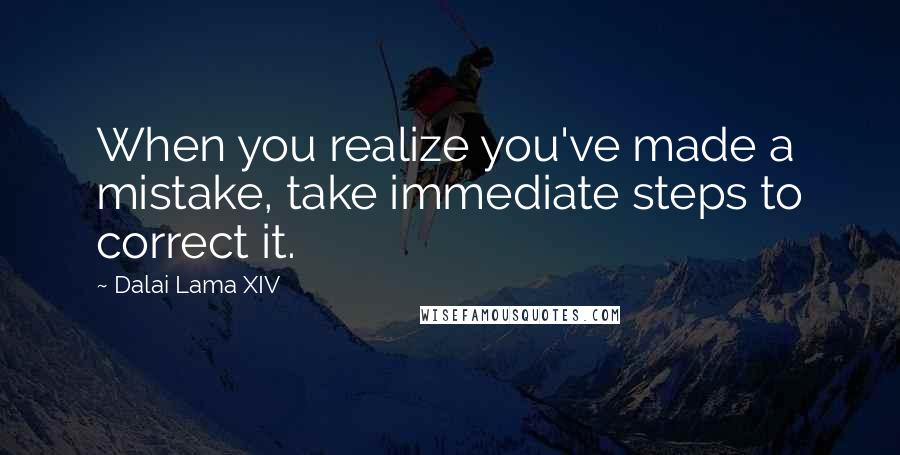 Dalai Lama XIV Quotes: When you realize you've made a mistake, take immediate steps to correct it.