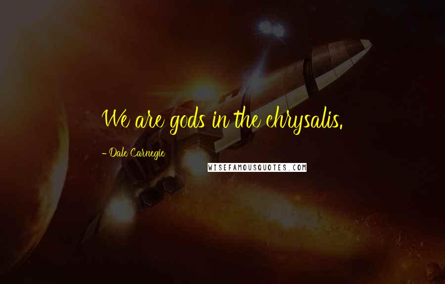 Dale Carnegie Quotes: We are gods in the chrysalis.