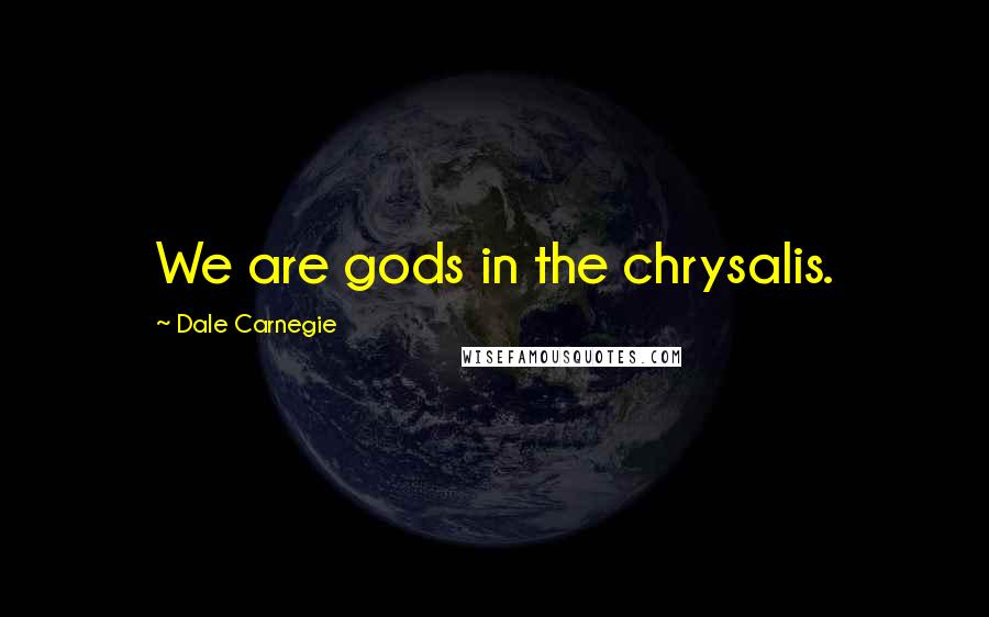 Dale Carnegie Quotes: We are gods in the chrysalis.