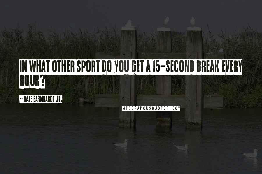 Dale Earnhardt Jr. Quotes: In what other sport do you get a 15-second break every hour?