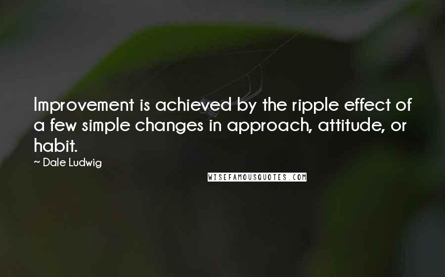 Dale Ludwig Quotes: Improvement is achieved by the ripple effect of a few simple changes in approach, attitude, or habit.