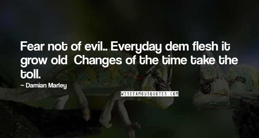 Damian Marley Quotes: Fear not of evil.. Everyday dem flesh it grow old Changes of the time take the toll.