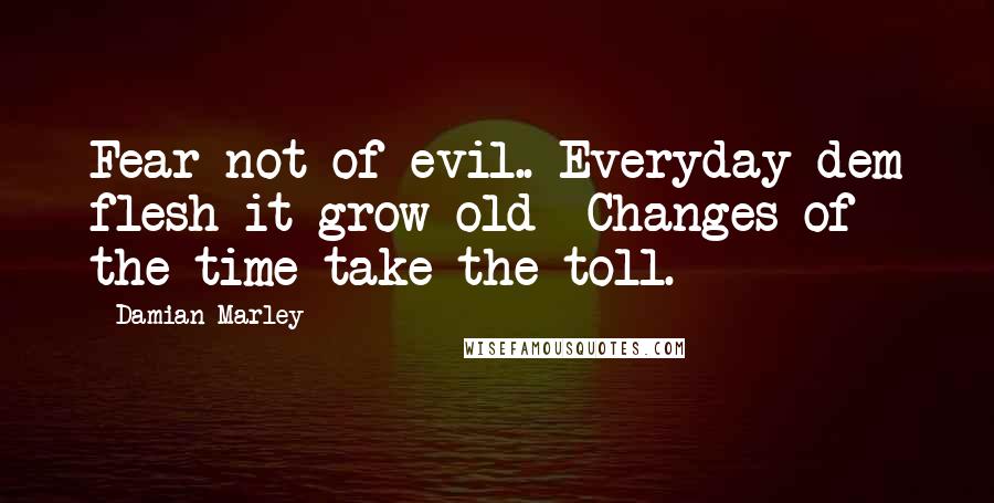 Damian Marley Quotes: Fear not of evil.. Everyday dem flesh it grow old Changes of the time take the toll.