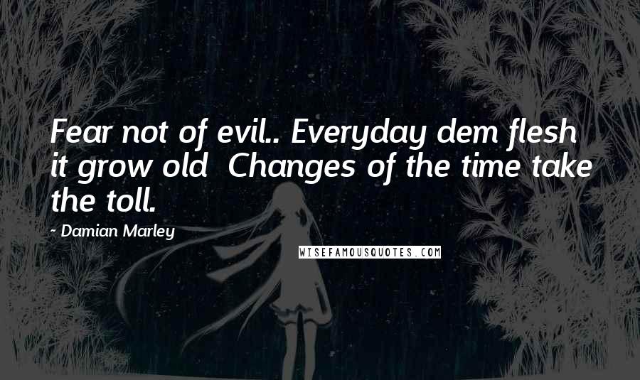 Damian Marley Quotes: Fear not of evil.. Everyday dem flesh it grow old Changes of the time take the toll.