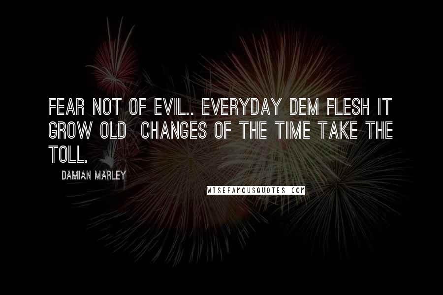 Damian Marley Quotes: Fear not of evil.. Everyday dem flesh it grow old Changes of the time take the toll.