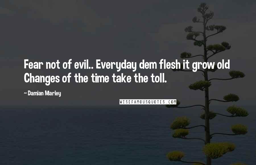 Damian Marley Quotes: Fear not of evil.. Everyday dem flesh it grow old Changes of the time take the toll.