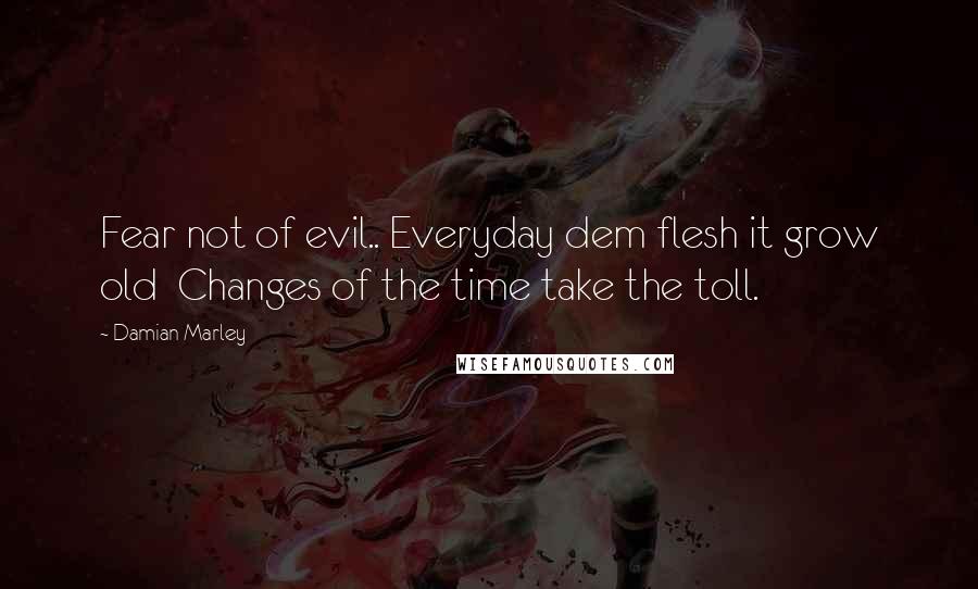 Damian Marley Quotes: Fear not of evil.. Everyday dem flesh it grow old Changes of the time take the toll.