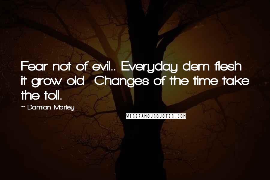 Damian Marley Quotes: Fear not of evil.. Everyday dem flesh it grow old Changes of the time take the toll.