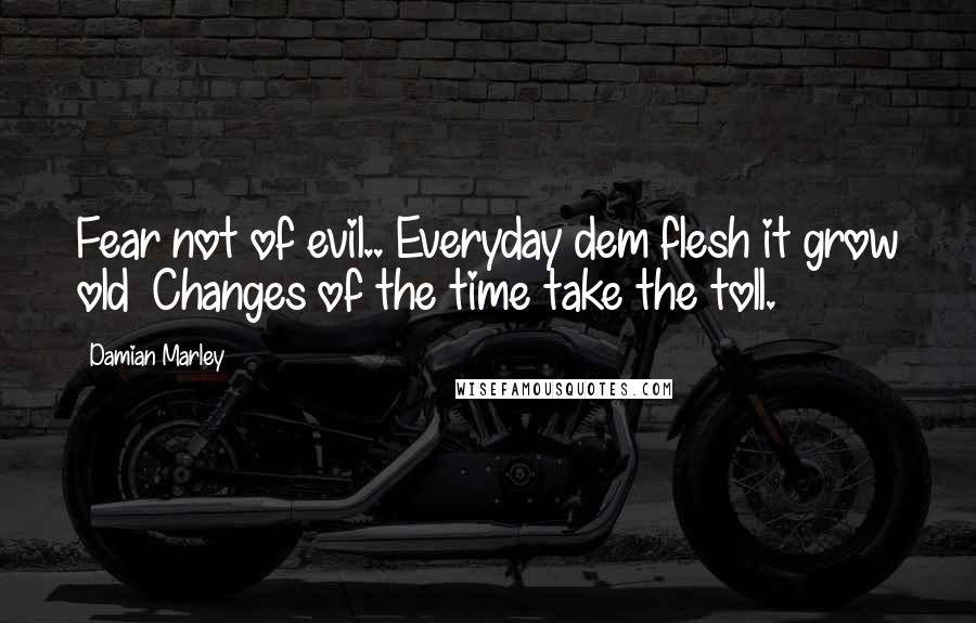 Damian Marley Quotes: Fear not of evil.. Everyday dem flesh it grow old Changes of the time take the toll.