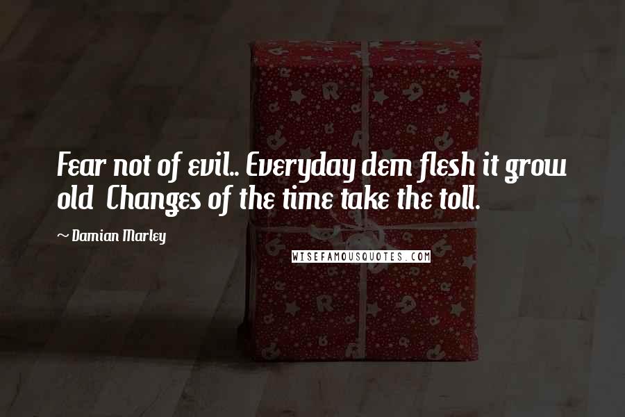 Damian Marley Quotes: Fear not of evil.. Everyday dem flesh it grow old Changes of the time take the toll.