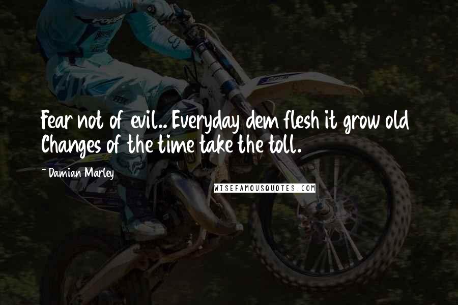 Damian Marley Quotes: Fear not of evil.. Everyday dem flesh it grow old Changes of the time take the toll.