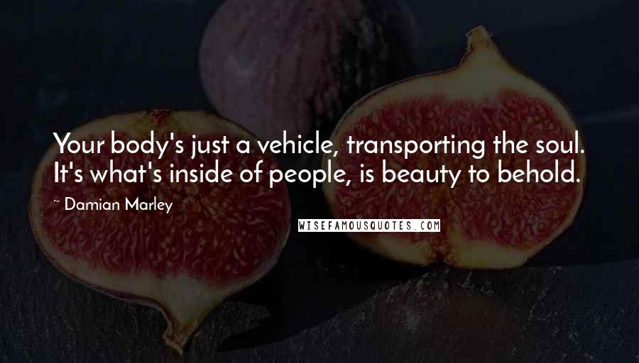 Damian Marley Quotes: Your body's just a vehicle, transporting the soul. It's what's inside of people, is beauty to behold.