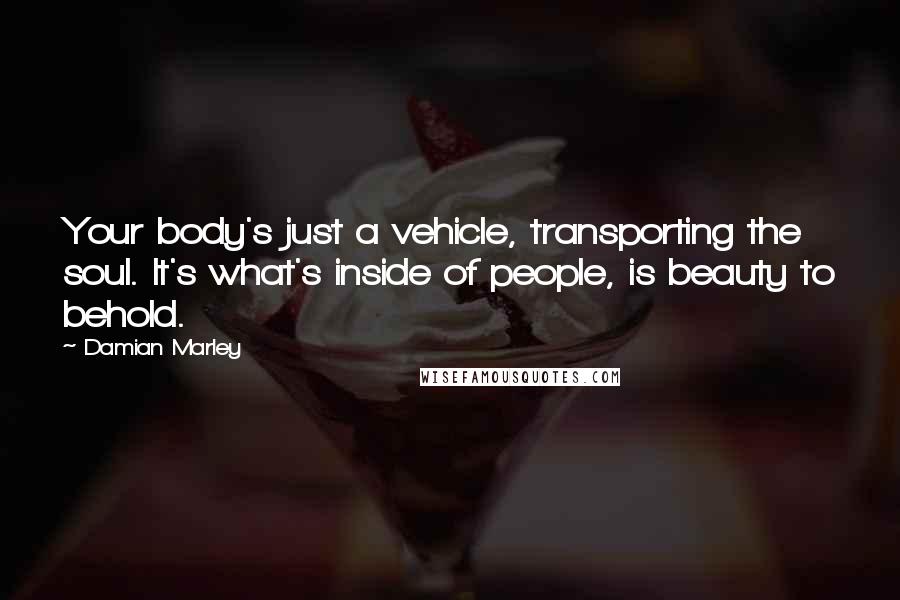 Damian Marley Quotes: Your body's just a vehicle, transporting the soul. It's what's inside of people, is beauty to behold.