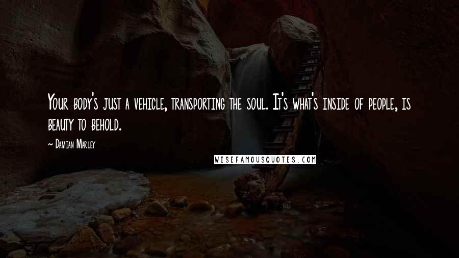 Damian Marley Quotes: Your body's just a vehicle, transporting the soul. It's what's inside of people, is beauty to behold.