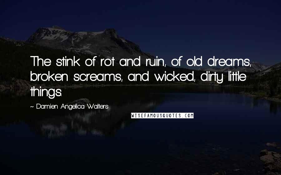 Damien Angelica Walters Quotes: The stink of rot and ruin, of old dreams, broken screams, and wicked, dirty little things.