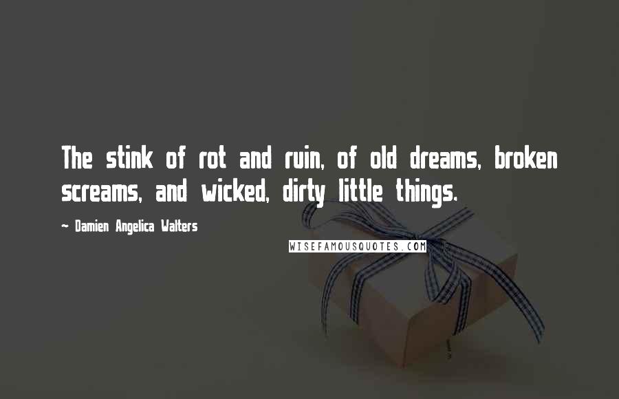 Damien Angelica Walters Quotes: The stink of rot and ruin, of old dreams, broken screams, and wicked, dirty little things.