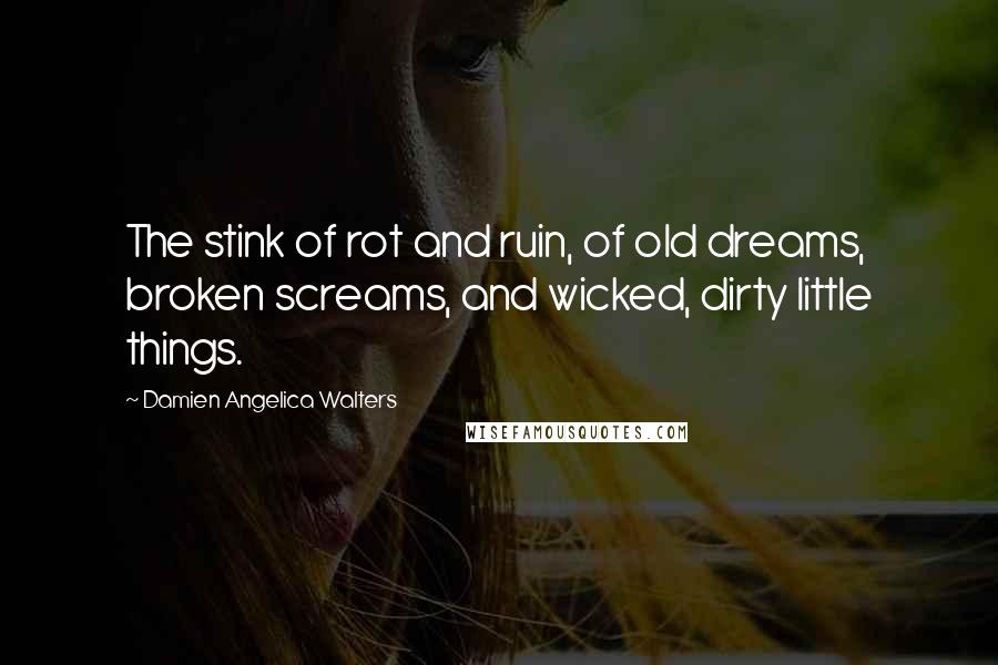 Damien Angelica Walters Quotes: The stink of rot and ruin, of old dreams, broken screams, and wicked, dirty little things.