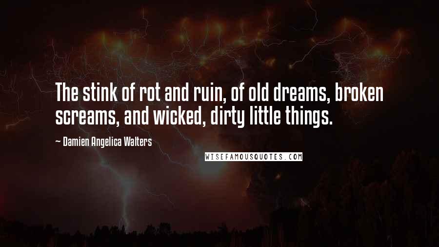 Damien Angelica Walters Quotes: The stink of rot and ruin, of old dreams, broken screams, and wicked, dirty little things.