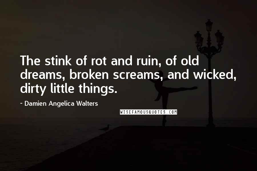 Damien Angelica Walters Quotes: The stink of rot and ruin, of old dreams, broken screams, and wicked, dirty little things.