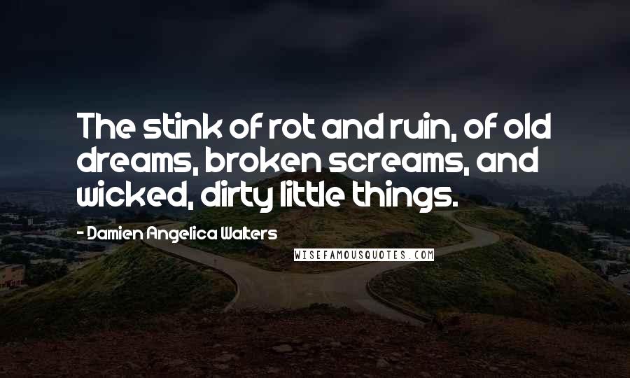 Damien Angelica Walters Quotes: The stink of rot and ruin, of old dreams, broken screams, and wicked, dirty little things.