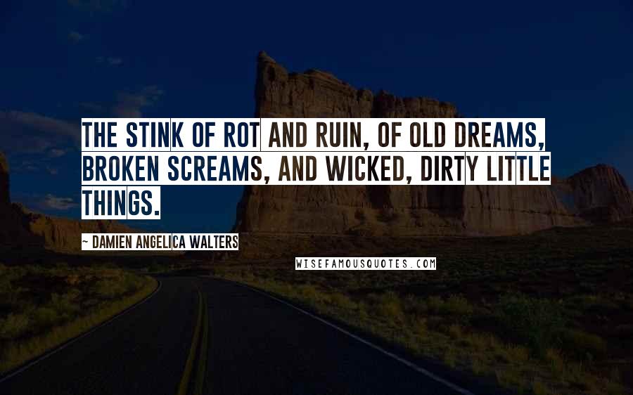 Damien Angelica Walters Quotes: The stink of rot and ruin, of old dreams, broken screams, and wicked, dirty little things.