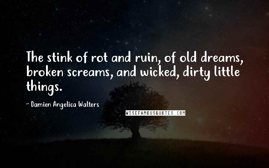 Damien Angelica Walters Quotes: The stink of rot and ruin, of old dreams, broken screams, and wicked, dirty little things.