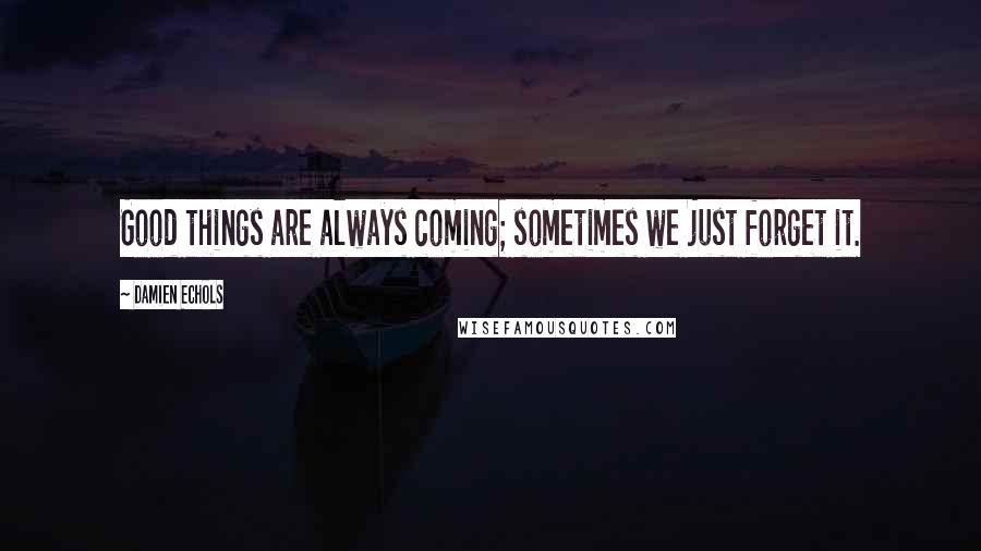 Damien Echols Quotes: Good things are always coming; sometimes we just forget it.