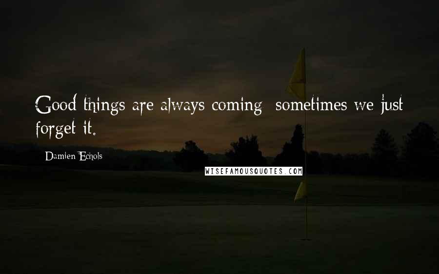 Damien Echols Quotes: Good things are always coming; sometimes we just forget it.
