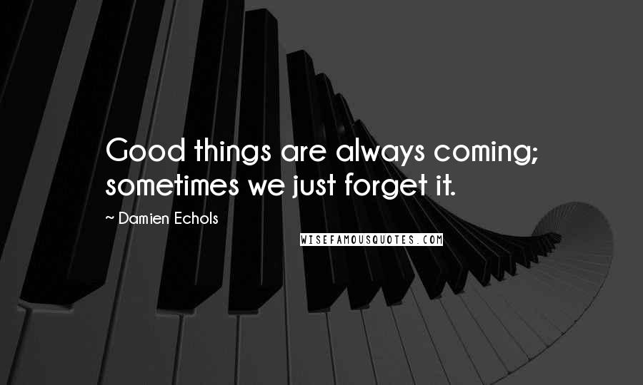 Damien Echols Quotes: Good things are always coming; sometimes we just forget it.