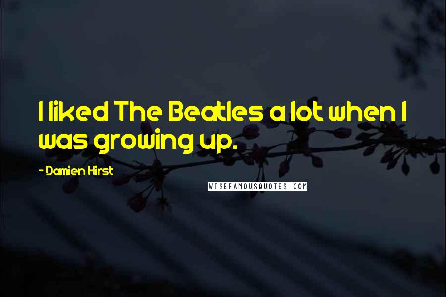 Damien Hirst Quotes: I liked The Beatles a lot when I was growing up.