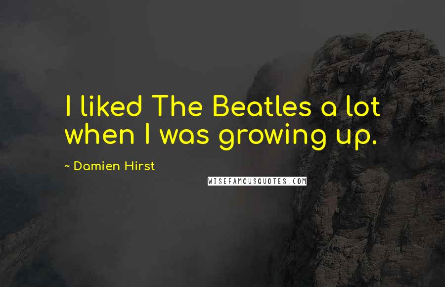 Damien Hirst Quotes: I liked The Beatles a lot when I was growing up.
