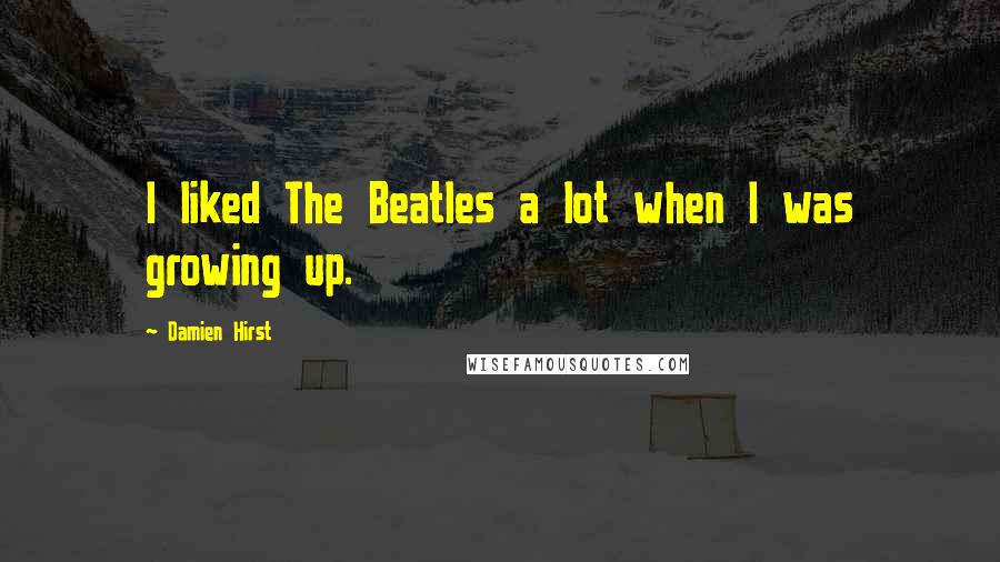 Damien Hirst Quotes: I liked The Beatles a lot when I was growing up.