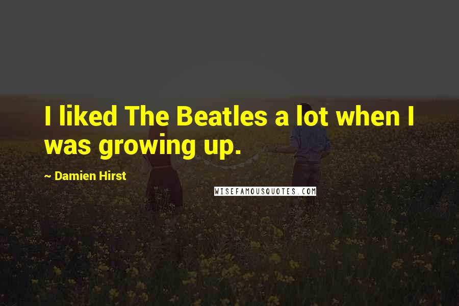 Damien Hirst Quotes: I liked The Beatles a lot when I was growing up.