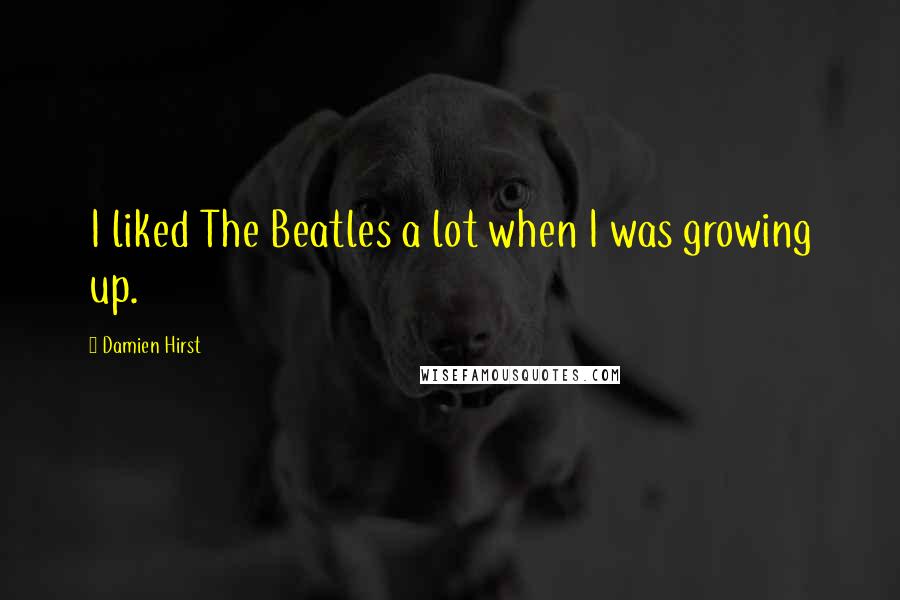 Damien Hirst Quotes: I liked The Beatles a lot when I was growing up.
