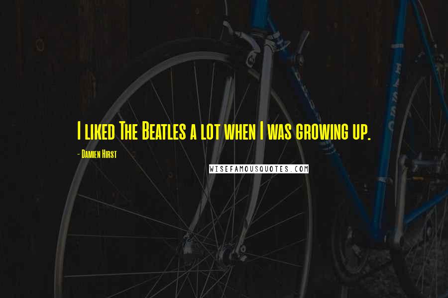 Damien Hirst Quotes: I liked The Beatles a lot when I was growing up.