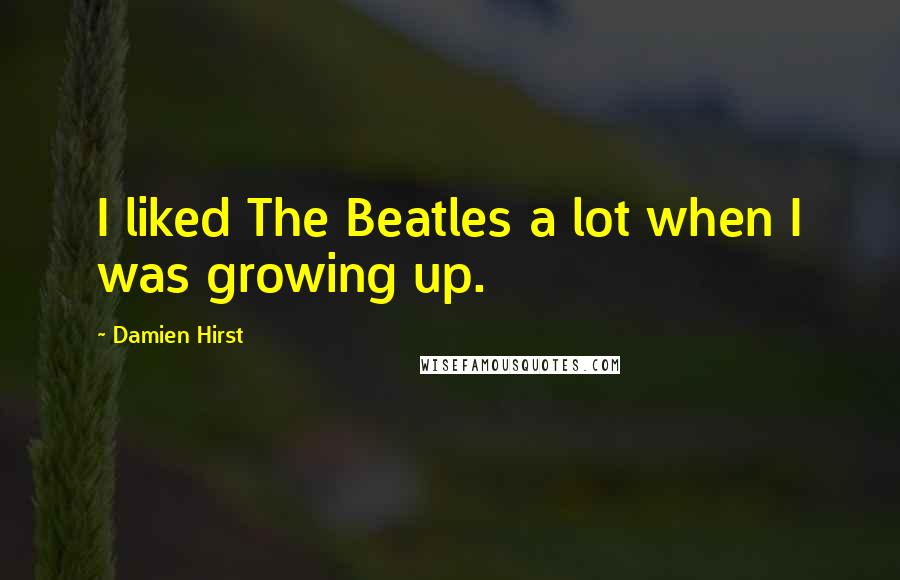 Damien Hirst Quotes: I liked The Beatles a lot when I was growing up.