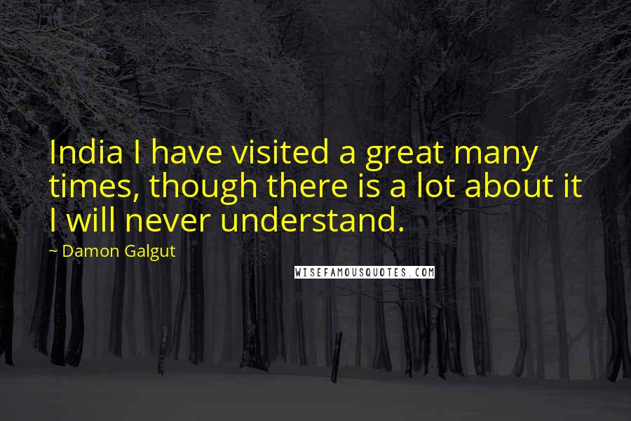 Damon Galgut Quotes: India I have visited a great many times, though there is a lot about it I will never understand.
