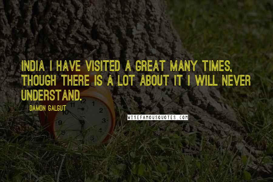 Damon Galgut Quotes: India I have visited a great many times, though there is a lot about it I will never understand.