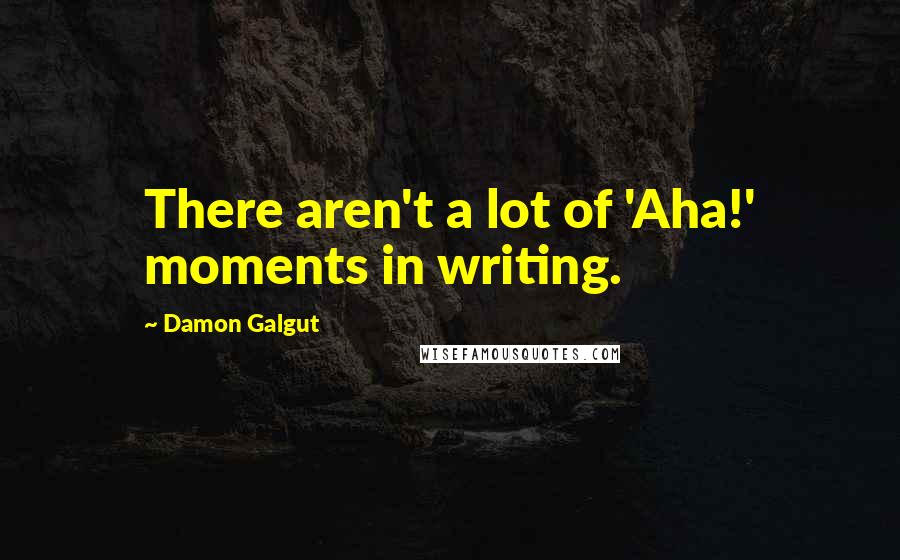 Damon Galgut Quotes: There aren't a lot of 'Aha!' moments in writing.