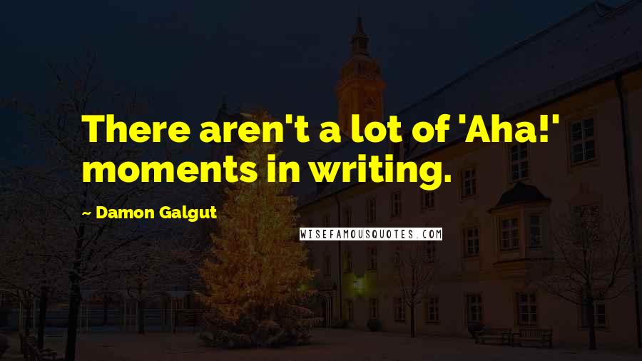 Damon Galgut Quotes: There aren't a lot of 'Aha!' moments in writing.