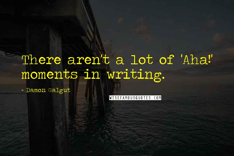 Damon Galgut Quotes: There aren't a lot of 'Aha!' moments in writing.