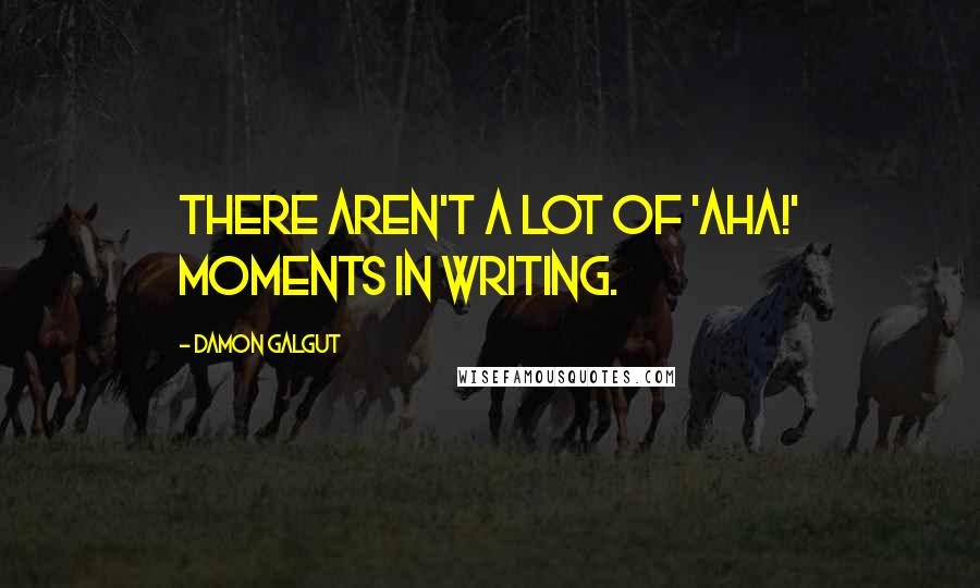 Damon Galgut Quotes: There aren't a lot of 'Aha!' moments in writing.