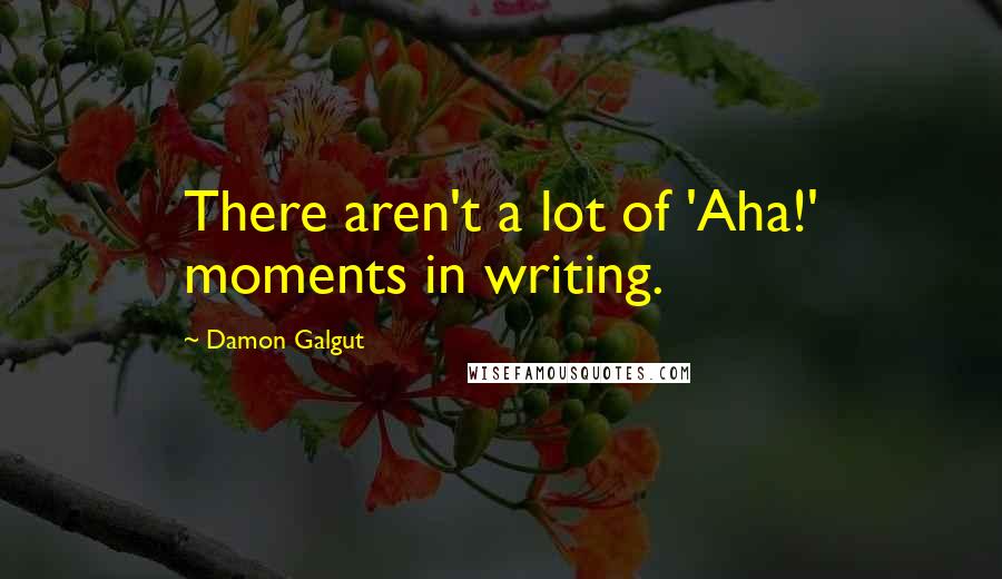 Damon Galgut Quotes: There aren't a lot of 'Aha!' moments in writing.