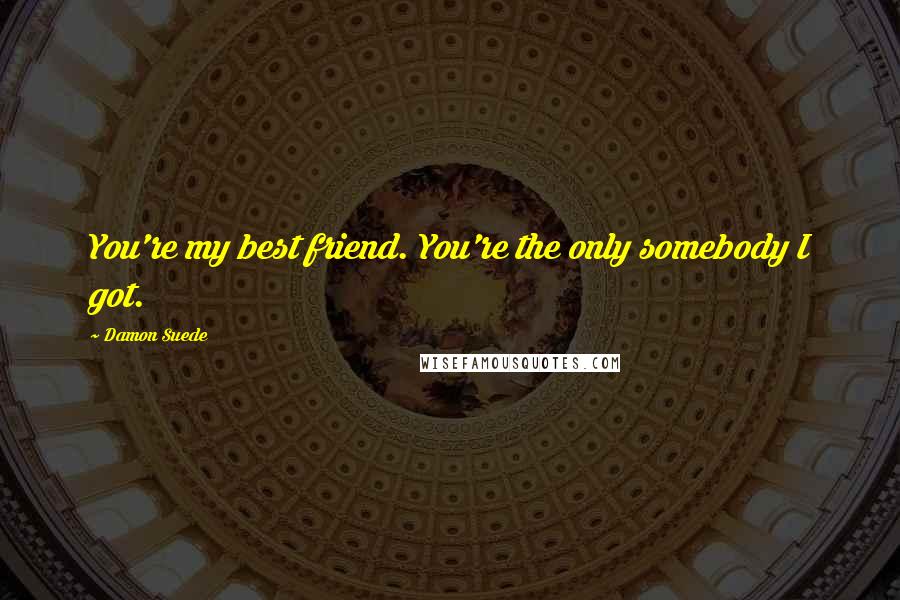Damon Suede Quotes: You're my best friend. You're the only somebody I got.