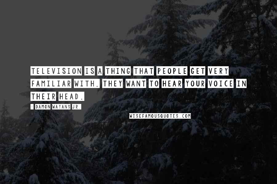 Damon Wayans Jr. Quotes: Television is a thing that people get very familiar with. They want to hear your voice in their head.