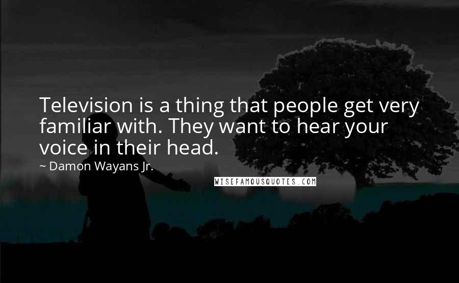 Damon Wayans Jr. Quotes: Television is a thing that people get very familiar with. They want to hear your voice in their head.