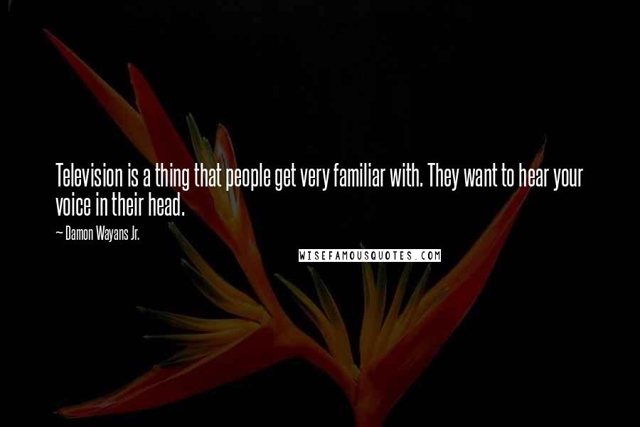 Damon Wayans Jr. Quotes: Television is a thing that people get very familiar with. They want to hear your voice in their head.